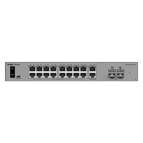 Switch L2, 18 x RJ45 1G (16 x PoE+), 2 x SFP 1G, Putere PoE 250W, Cloud Management – Ruijie Reyee RG-ES220GS-P-V2