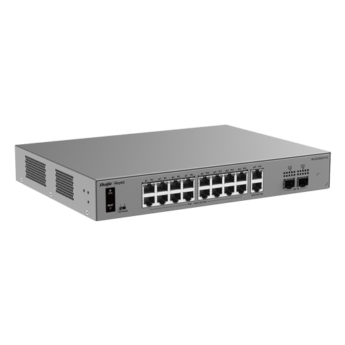 Switch L2, 18 x RJ45 1G (16 x PoE+), 2 x SFP 1G, Putere PoE 250W, Cloud Management – Ruijie Reyee RG-ES220GS-P-V2
