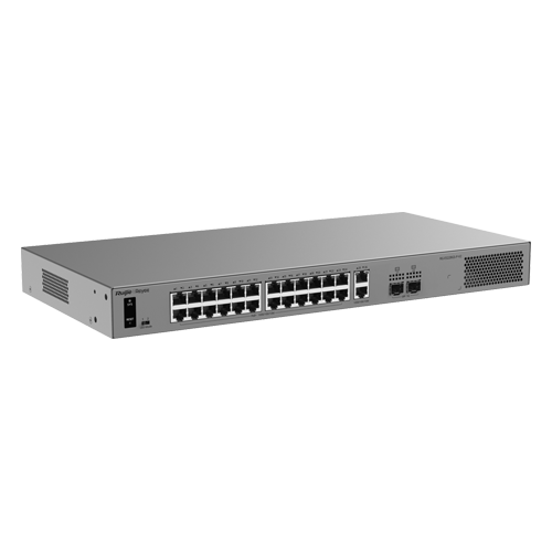 Switch L2, 26 x RJ45 1G (24 x PoE+), 2 x SFP 1G, Putere PoE 370W, Cloud Management – Ruijie Reyee RG-ES228GS-P-V2