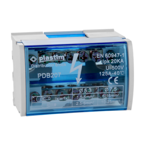 Bloc de distributie electrica, 2×7 poli, 125A – Plastim PDB207
