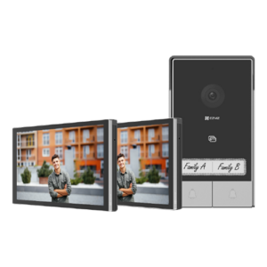 Kit video-interfon 2 familii, 2 x monitor tactil 7′, camera 2K, audio, IR 6m, Wi-Fi6 – EZVIZ CS-HP7(3MP,2-Family Kit)