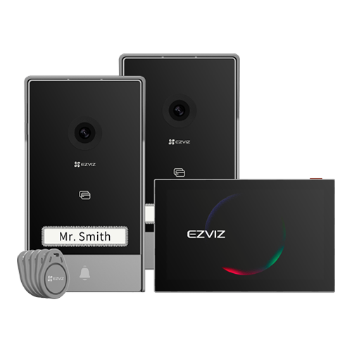 Kit video-interfon, monitor tactil 7′, 2 posturi exterioare, camera 2K, audio, IR 6m, Wi-Fi6 – EZVIZ CS-HP7(3MP,2-Entry Kit)