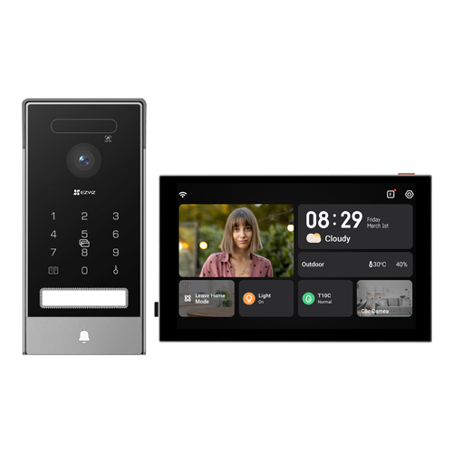 Videointerfon 4K, recunoastere faciala, scanare biometrica a palmei, monitor 8′, IR, Wi-Fi6 – EZVIZ CS-HP7(4K, Palm)