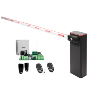 KIT complet bariera acces AUTO / 4 m, montaj universal ST/DR, lampa+brat cu semnalizare – MOTORLINE TURBO-4+SIG75HT-4-KIT