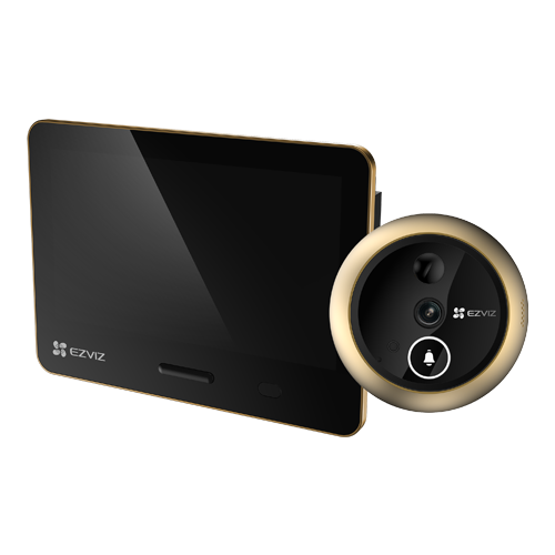 Vizor electronic smart, Wi-Fi, 4K, monitor tactil 5.5′, sonerie, audio, acumulator 7100 mAh, Auriu – EZVIZ CS-EP4-Gold