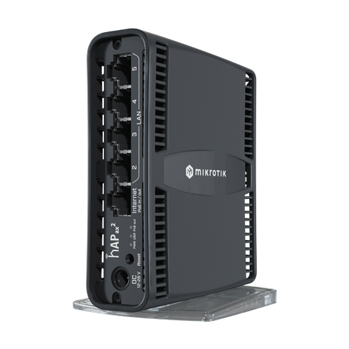 Router hAP ax², Wi-Fi 6, Dual-Band, AX1800, 4.5/5 dBi, 5 x RJ45 1G, PoE In/Out pasiv – MikroTik C52iG-5HaxD2HaxD-TC