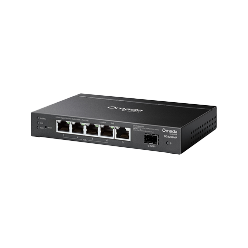 Switch L2+, 5 x RJ45 1G (4 x PoE+), 1 x SFP 1G, Budget PoE 63W, Management – TP-Link Omada SG2206MP