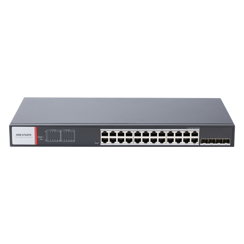 Switch 24 x RJ45 1G, PoE 480W, 4 x 90W, 20 x 30W, 4 x SFP 1G, Smart Management, NO POWER – HIKVISION DS-3T1528HP-SI-24P4F-No Power