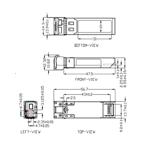 Modul SFP+, 10G, TX:1310/RX:1310nm, SMF, Duplex LC 9/125um, 20km – HIKVISION HK-SFP+-10G-20-1310-DF