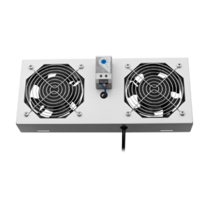 Modul 2 ventilatoare pentru rack SBW/EXIP55 19′, cu termostat, RAL 7035 – ASYTECH Networking ASY-FAN-EXIP55-THM-2F