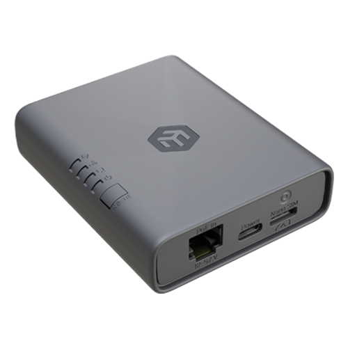 Gateway industrial LTE Cat.4, BLE, GNSS/GPS, eSIM + Nano SIM, 1 x RJ45Gigabit, PoE – MikroTik EC25-EU&KNe