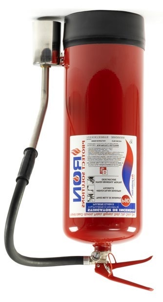 Exemplu din categoria Stingătoare pentru metale - clasa D: Stingător P9D cu pulbere pentru metale, 9 kg – clasa D